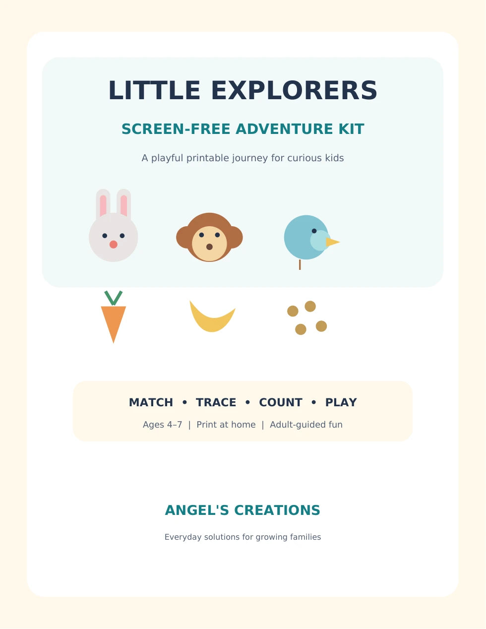 Angel Activity Page Printable Kids Activity Workbook Ages 4–7 | Angel's Creations