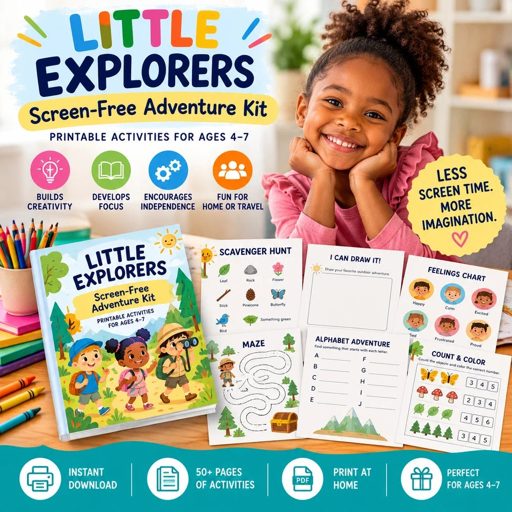 Little Explorers Screen-Free Adventure Kit | Printable Kids Activities Ages 4–7